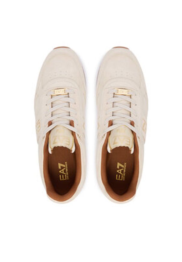 EA7 Emporio Armani Sneakersy 7X000648 AF17465 MZ567 Beżowy. Kolor: beżowy. Materiał: skóra