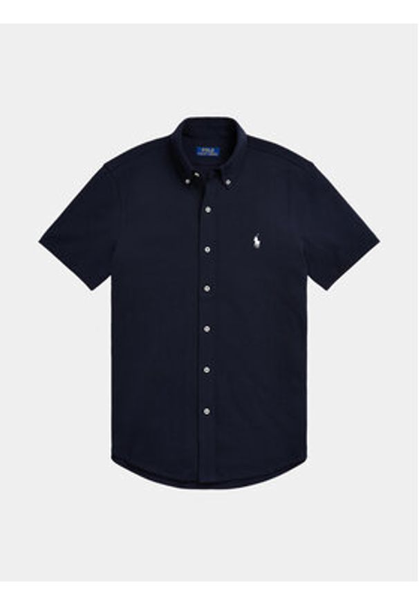 Polo Ralph Lauren Koszula 710798291001 Granatowy Slim Fit. Typ kołnierza: polo. Kolor: niebieski. Materiał: bawełna