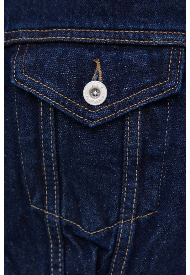 only - Only kurtka jeansowa damska kolor granatowy przejściowa oversize. Kolor: niebieski. Materiał: jeans