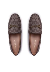 Coach Loafersy Hanna Textured Jacq CC888 Brązowy. Kolor: brązowy. Materiał: materiał #2