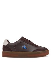 Calvin Klein Sneakersy Classic Cupsole Laceup Wt Mix YM0YM01429 Brązowy. Kolor: brązowy. Materiał: skóra
