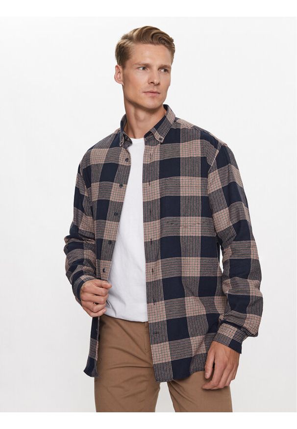 Lindbergh Koszula 30-203486 Granatowy Relaxed Fit. Kolor: niebieski. Materiał: bawełna