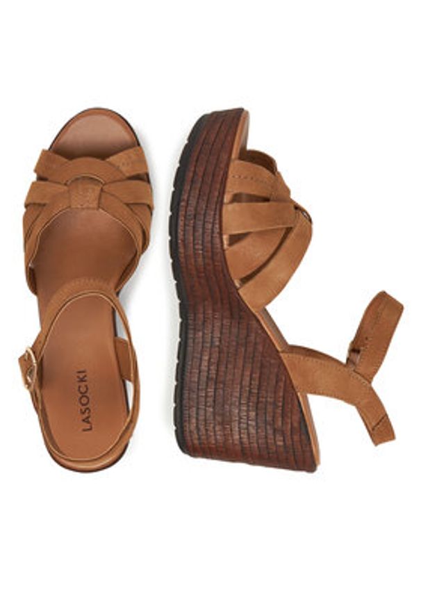 Lasocki Sandały WI23-LEMONE-03 Brązowy. Kolor: brązowy. Materiał: skóra