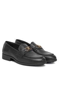 TOMMY HILFIGER - Tommy Hilfiger Loafersy Th Logo Leather Loafer FW0FW08705 Czarny. Kolor: czarny. Materiał: skóra #5