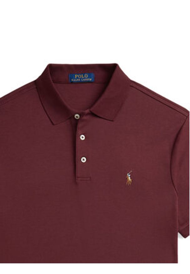 Polo Ralph Lauren Polo 710704319173 Bordowy Custom Slim Fit. Typ kołnierza: polo. Kolor: czerwony. Materiał: bawełna