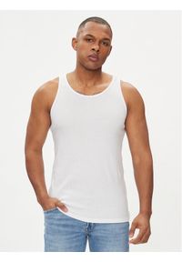 Jack & Jones - Jack&Jones Tank top Havana 12251771 Biały Regular Fit. Kolor: biały. Materiał: bawełna