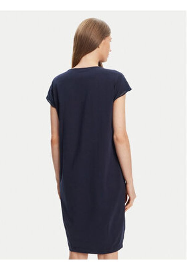 Tatuum Sukienka codzienna Kokena T2509.210 Granatowy Regular Fit. Okazja: na co dzień. Kolor: niebieski. Materiał: bawełna. Typ sukienki: proste. Styl: casual