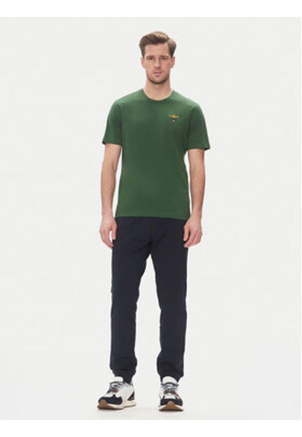 Aeronautica Militare T-Shirt 251TS1580J372 Zielony Regular Fit. Kolor: zielony. Materiał: bawełna
