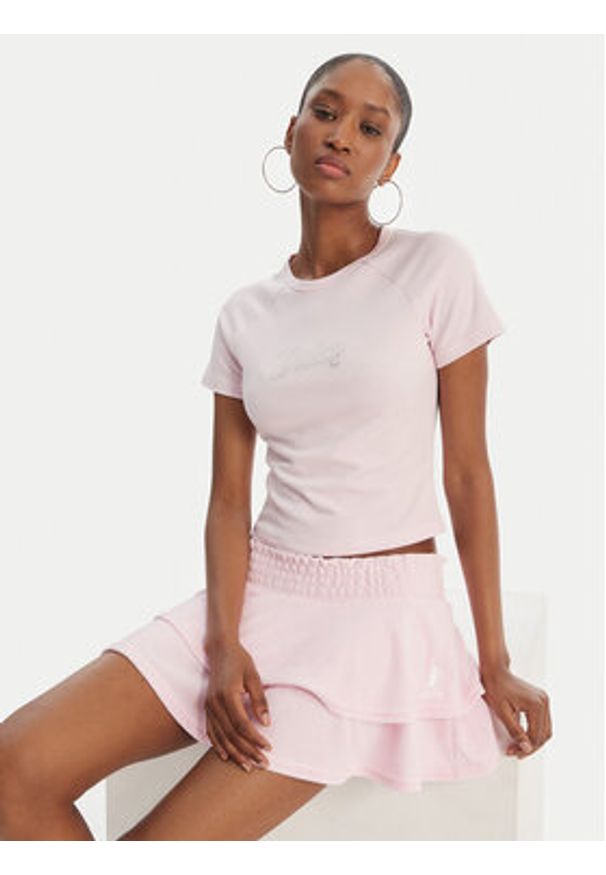 Juicy Couture T-Shirt Baby JCWCT126317 Różowy Slim Fit. Kolor: różowy