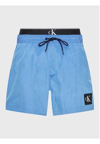 Calvin Klein Swimwear Szorty kąpielowe Medium Double Wb KM0KM00846 Niebieski Regular Fit. Kolor: niebieski. Materiał: syntetyk #4