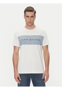 TOMMY HILFIGER - Tommy Hilfiger T-Shirt UM0UM03418 Biały Regular Fit. Kolor: biały. Materiał: bawełna