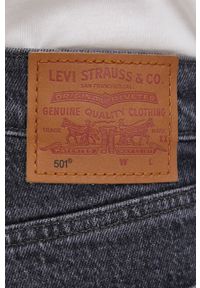 Levi's® - Levi's jeansy 501 CROP damskie high waist. Okazja: na spotkanie biznesowe. Stan: podwyższony. Kolor: szary. Styl: biznesowy