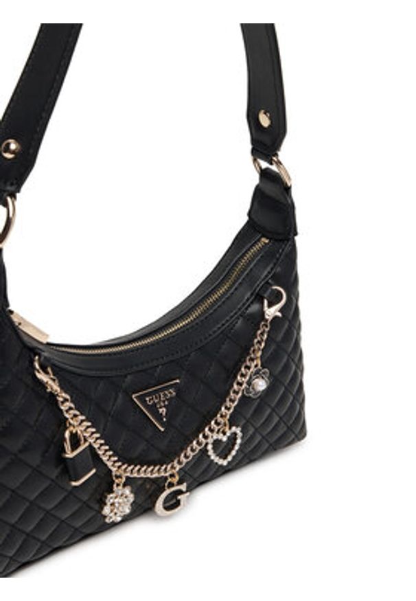 Guess Torebka Everlee HWEG86 79180 Czarny. Kolor: czarny. Materiał: skórzane
