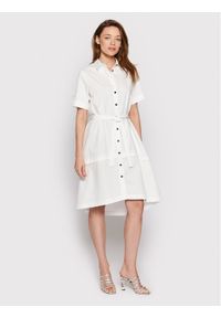 PESERICO - Peserico Sukienka koszulowa S02701A Biały Regular Fit. Kolor: biały. Materiał: syntetyk, bawełna. Typ sukienki: koszulowe
