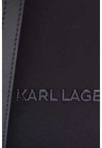 Karl Lagerfeld - KARL LAGERFELD Czarny plecak Ikon Nylon Outline. Kolor: czarny. Materiał: nylon. Wzór: paski. Styl: elegancki #6