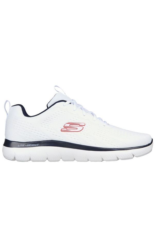 skechers - Buty Skechers Summits Torre 232395WNV - białe. Zapięcie: sznurówki. Kolor: biały. Materiał: dresówka, guma, syntetyk, materiał, jeans. Szerokość cholewki: normalna. Model: Skechers Sport. Sport: turystyka piesza