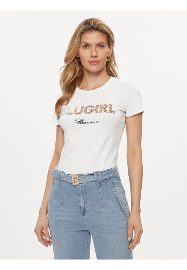 Blugirl Blumarine T-Shirt RA3197-J5003 Biały Regular Fit. Kolor: biały. Materiał: bawełna