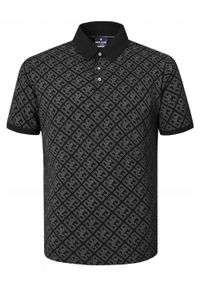 Bawełniana, Męska Koszulka Polo - Pako Jeans - Czarna, Wzór. Okazja: na co dzień. Typ kołnierza: polo. Kolor: czarny. Materiał: bawełna. Styl: casual #1