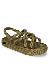 Bohonomad Sandały Bodrum Platform BOD.0011.PRS Khaki. Kolor: brązowy. Materiał: materiał. Obcas: na platformie