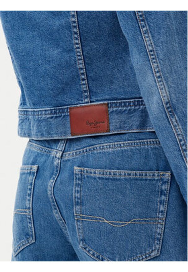 Pepe Jeans Kurtka jeansowa PL402430 Niebieski Slim Fit. Kolor: niebieski. Materiał: bawełna