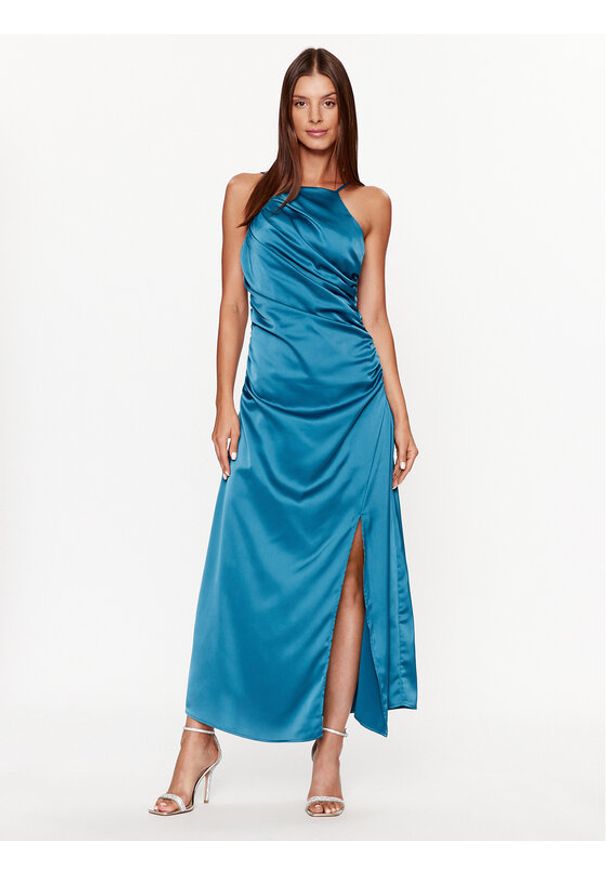 YAS Sukienka koktajlowa 26031521 Niebieski Regular Fit. Kolor: niebieski. Materiał: syntetyk. Styl: wizytowy