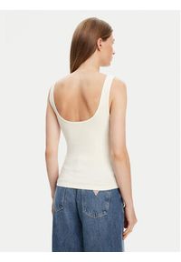 Guess Jeans Top W5YP35 KA0H1 Écru Regular Fit. Materiał: bawełna