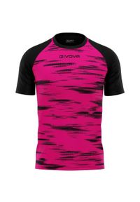Givova Pixel Sportowa Koszulka Fuxia-Czarna M - Oddychająca i Lekka. Kolor: czarny, różowy, wielokolorowy. Sport: piłka nożna