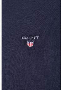GANT - Gant Bluza 2046072 męska kolor granatowy gładka. Okazja: na co dzień. Kolor: niebieski. Materiał: bawełna, dzianina. Wzór: gładki. Styl: casual #3