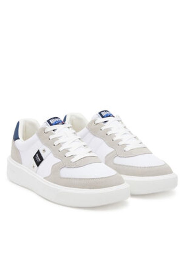 Blauer Sneakersy S5BUCK02/MES Biały. Kolor: biały. Materiał: skóra, zamsz