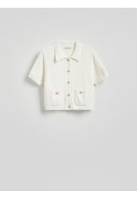 Reserved - Bawełniany kardigan z guzikami - złamana biel. Materiał: bawełna #1