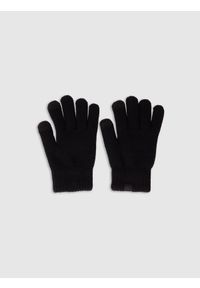 4f - 4F Rękawiczki dzianinowe Touch Screen dziecięce - czarne L/XL. Kolor: czarny. Materiał: dzianina. Styl: klasyczny, casual