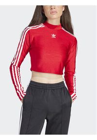 Adidas - adidas Bluzka 3-Stripes IR8132 Czerwony Slim Fit. Kolor: czerwony. Materiał: syntetyk #5