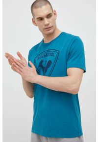 Rossignol t-shirt bawełniany kolor zielony z nadrukiem. Okazja: na co dzień. Kolor: turkusowy. Materiał: bawełna. Wzór: nadruk. Styl: casual #1