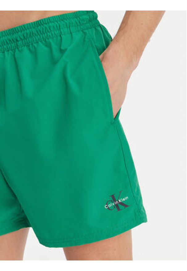 Calvin Klein Swimwear Szorty kąpielowe LV00N61045 Zielony. Kolor: zielony. Materiał: syntetyk