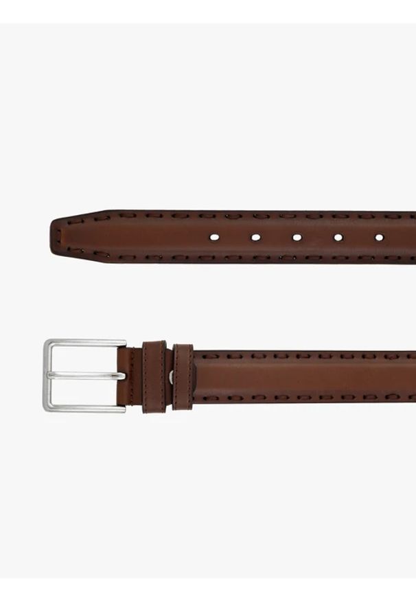 Ryłko - Brązowy pasek ze skóry licowej. Kolor: brązowy. Materiał: skóra. Styl: klasyczny, casual, street