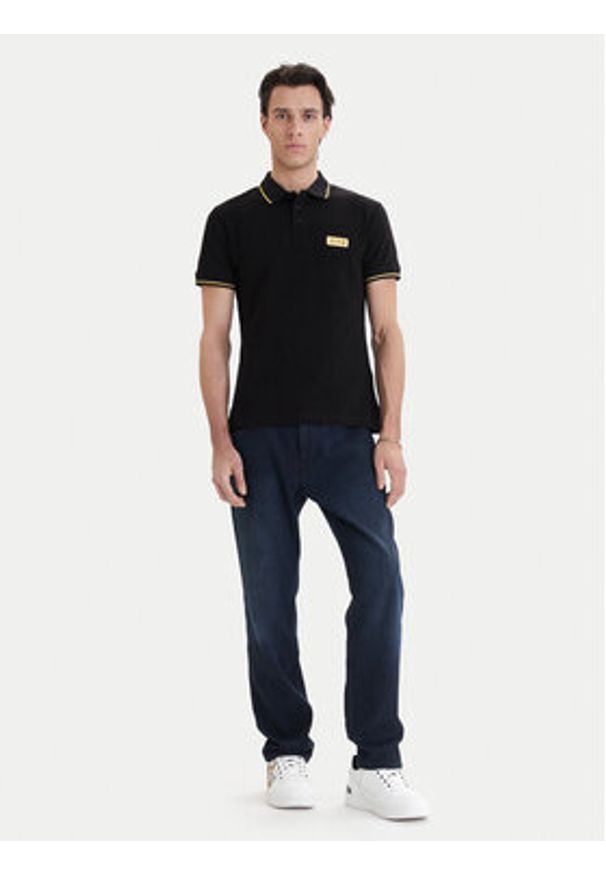 Versace Jeans Couture Polo 80GAGT05 CJ01T Czarny Regular Fit. Typ kołnierza: polo. Kolor: czarny. Materiał: bawełna
