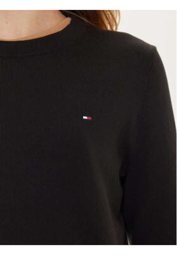 TOMMY HILFIGER - Tommy Hilfiger Sweter WW0WW44984 Czarny Regular Fit. Kolor: czarny. Materiał: syntetyk, bawełna