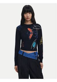 Desigual Sweter Arty 25WWJF33 Czarny Regular Fit. Kolor: czarny. Materiał: wiskoza #1