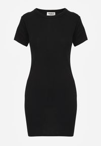 Born2be - Czarna Bawełniana Sukienka o Prostym Kroju Typu T-shirt Zelosise. Okazja: do pracy, na co dzień. Kolor: czarny. Materiał: bawełna. Typ sukienki: proste. Styl: sportowy, klasyczny, elegancki, casual #2