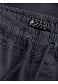 Ombre Clothing - Spodnie męskie JOGGERY z zapinanymi kieszeniami cargo - grafitowe V3 OM-PAJO-0123 - XXL. Okazja: na co dzień. Kolor: szary. Materiał: bawełna, elastan. Sezon: lato. Styl: klasyczny, sportowy, casual #9