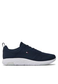 TOMMY HILFIGER - Tommy Hilfiger Sneakersy Corporate Knit Rib Runner FM0FM02838 Granatowy. Kolor: niebieski. Materiał: materiał #1