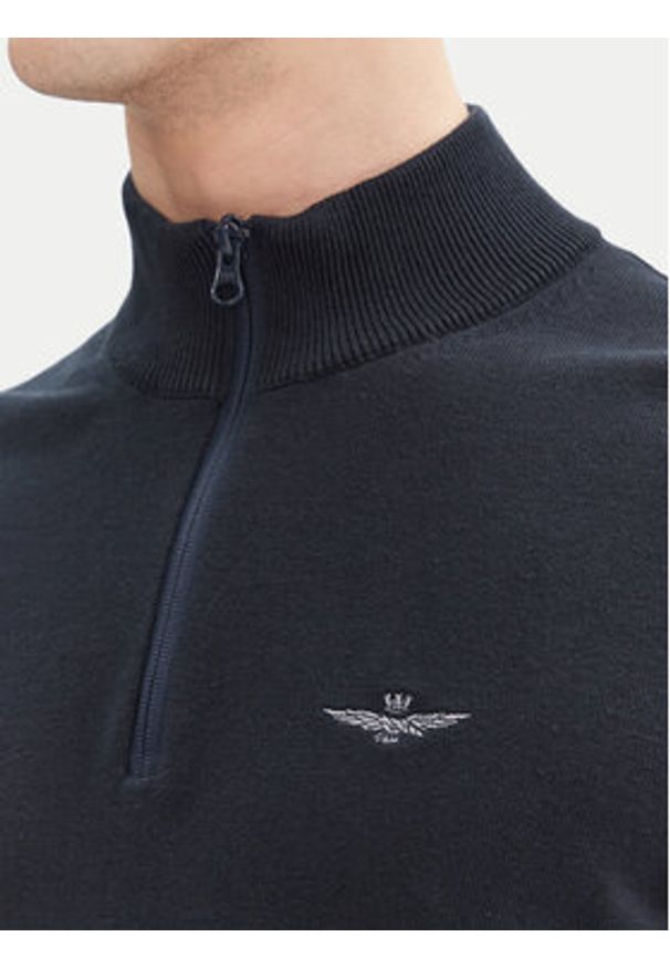 Aeronautica Militare Sweter 251MA1489L506 Granatowy Regular Fit. Kolor: niebieski. Materiał: bawełna
