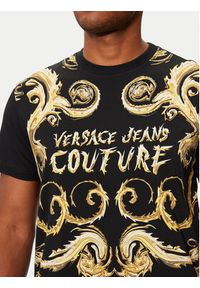 Versace Jeans Couture T-Shirt 77GAH6SC Czarny Regular Fit. Kolor: czarny. Materiał: bawełna