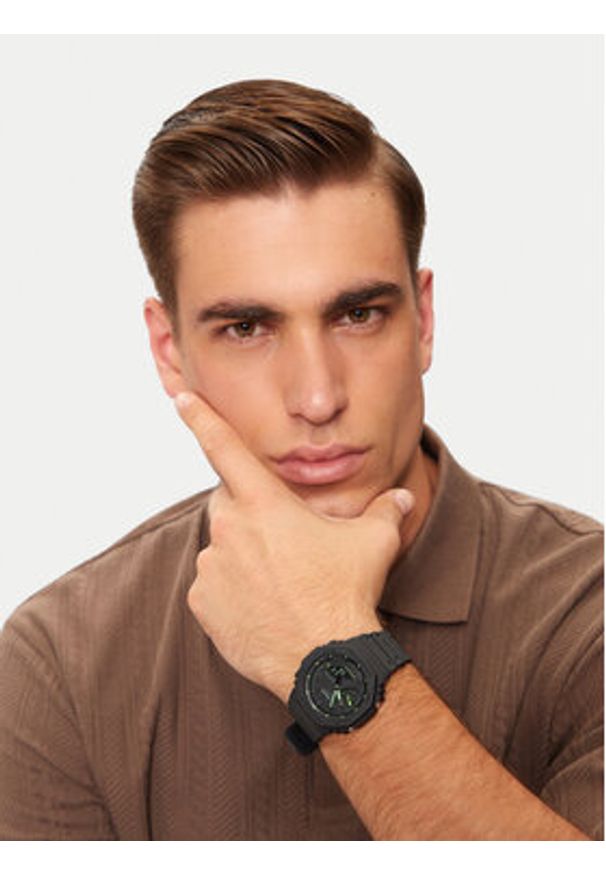 G-Shock Zegarek GA-2100-1A3ER Czarny. Kolor: czarny. Materiał: syntetyk
