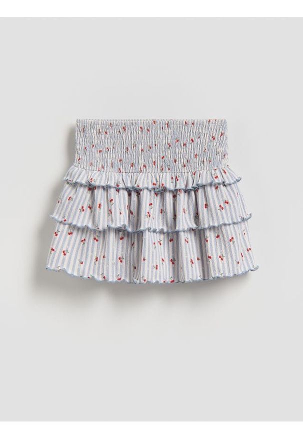 Reserved - Spódnica we wzory - jasnoniebieski. Kolor: niebieski. Materiał: tkanina