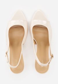 Renee - Beżowe Sandały VICES na Szpilce z Lakierowanym Wykończeniem Nesamenis. Zapięcie: sprzączka. Kolor: beżowy. Materiał: lakier. Obcas: na szpilce. Styl: elegancki, klasyczny #9