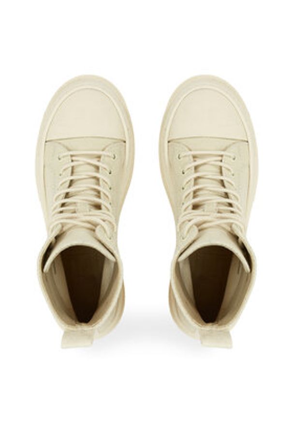 TOMMY HILFIGER - Tommy Hilfiger Botki Tjw Foxing Canvas Boot EN0EN02216 Beżowy. Kolor: beżowy. Materiał: materiał