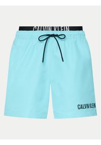 Calvin Klein Swimwear Szorty kąpielowe KM0KM00992 Niebieski Regular Fit. Kolor: niebieski. Materiał: syntetyk