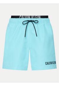 Calvin Klein Swimwear Szorty kąpielowe KM0KM00992 Niebieski Regular Fit. Kolor: niebieski. Materiał: syntetyk #1