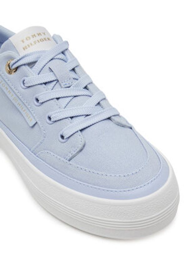 TOMMY HILFIGER - Tommy Hilfiger Sneakersy Essential Vulc Textile Sneaker FW0FW08323 Błękitny. Kolor: niebieski. Materiał: materiał